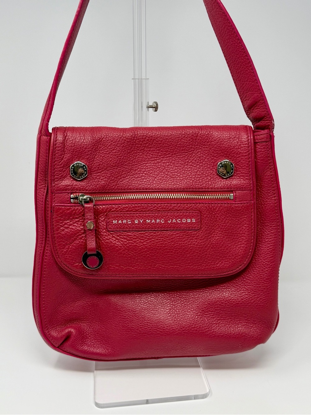 Marc by Marc Jacobs Women's Raspberry Color Leather Shoulder Bag